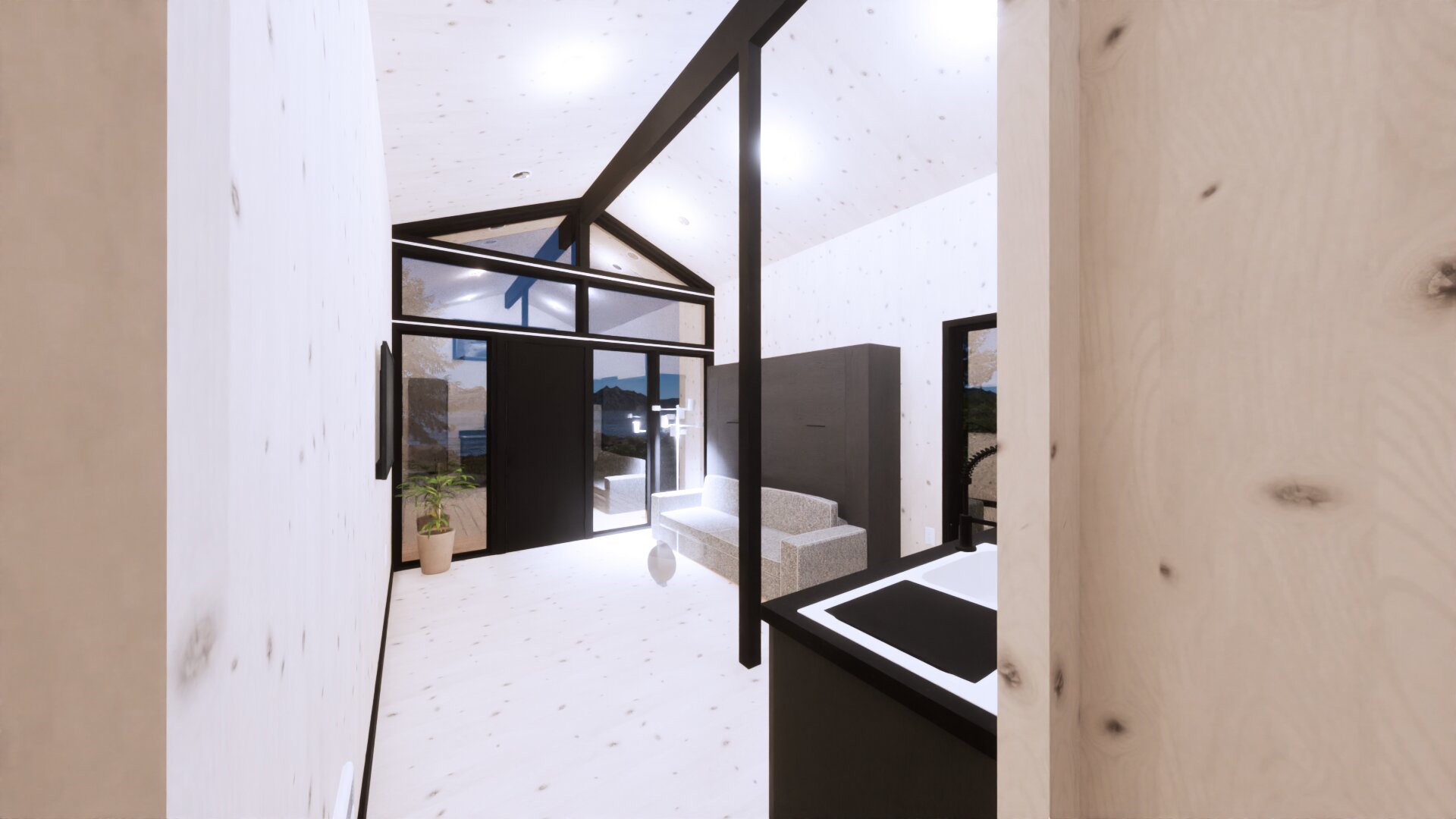 3d Render Picture of Mod Suite Living Room